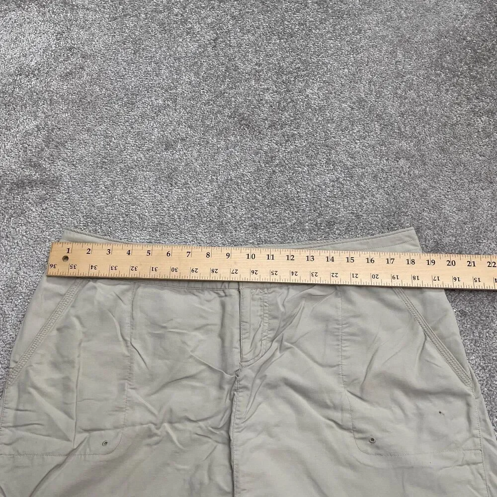Columbia Titanium Mini Skort Skirt Womens 14 Beige Nylon Pockets Outdoor Casual